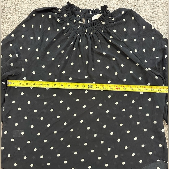 EUC loft blouse black and white polka dots - Picture 7 of 8